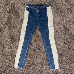 Two tone stretch ankle legging